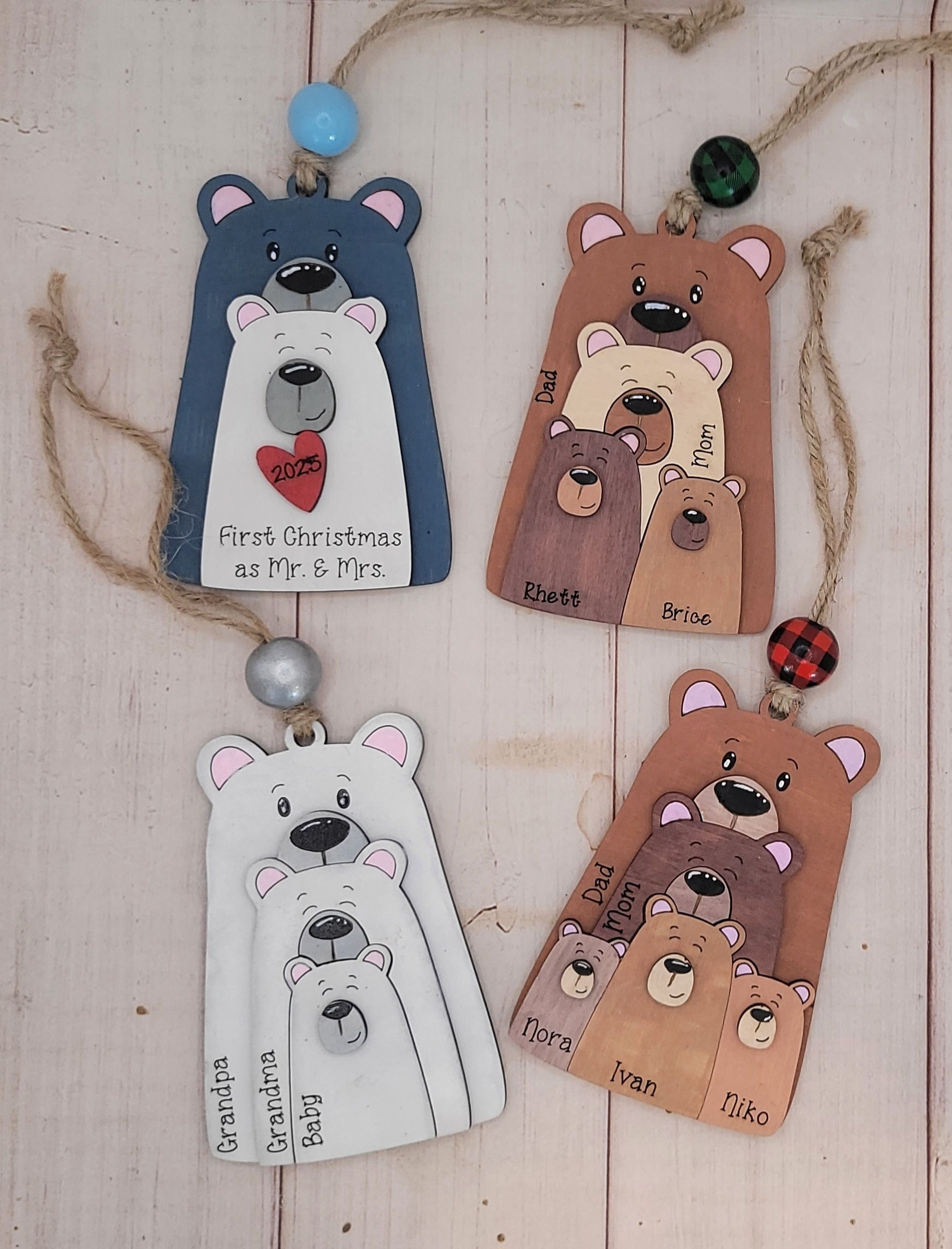 Bear Family Personalized Ornament