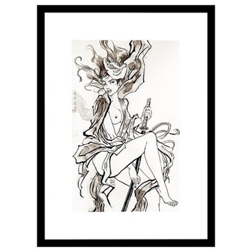 Shinichiro Natsusaka, Renard.
Encre de chine et lavis sur papier.
Signé et daté en haut à droite. 
Dimensions : 50 x 32 cm.