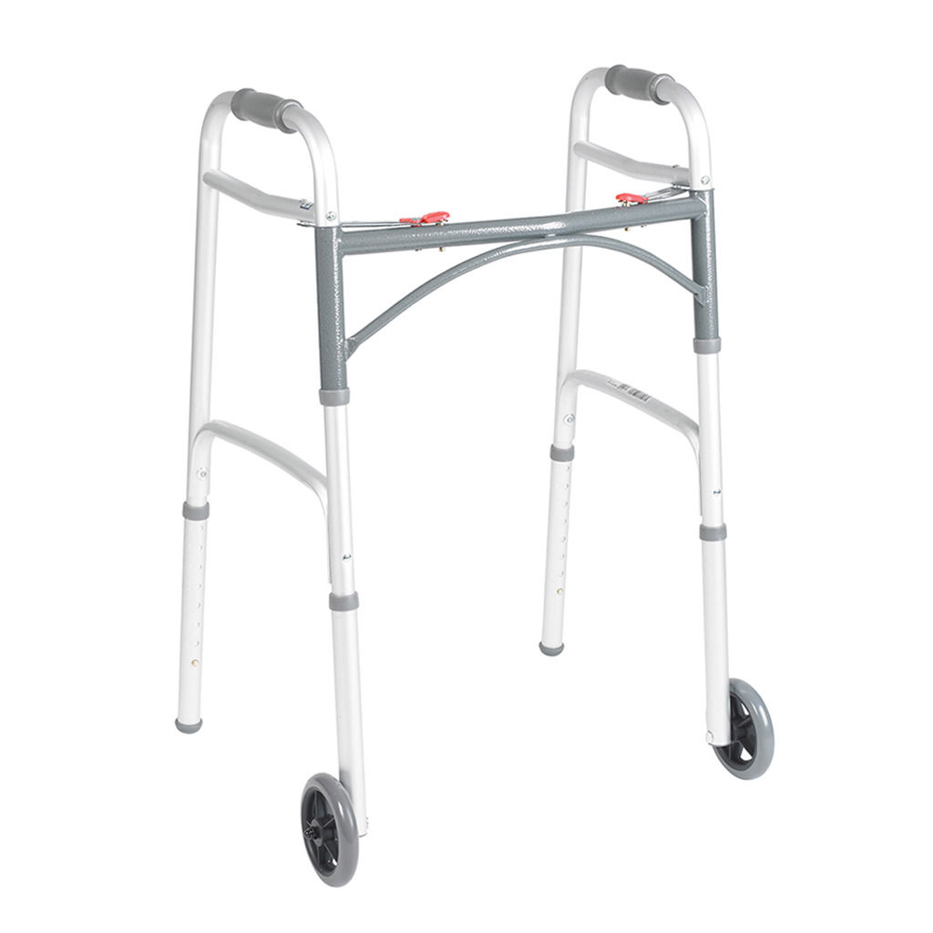 Deluxe Folding Walker, Two Button with 5" Wheels Item # 10210-4ASM UPC # 5082238