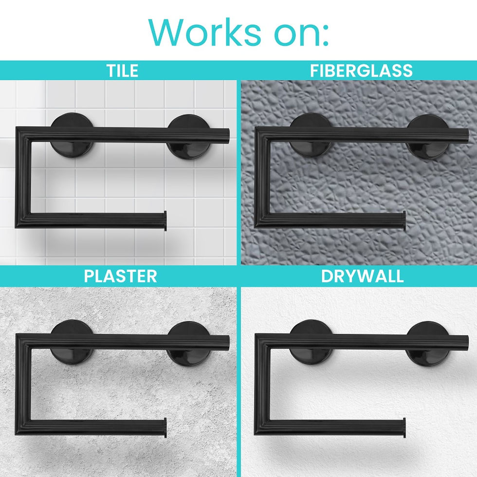 Miniatura: Metal Grab Bar With Toilet Paper Holder