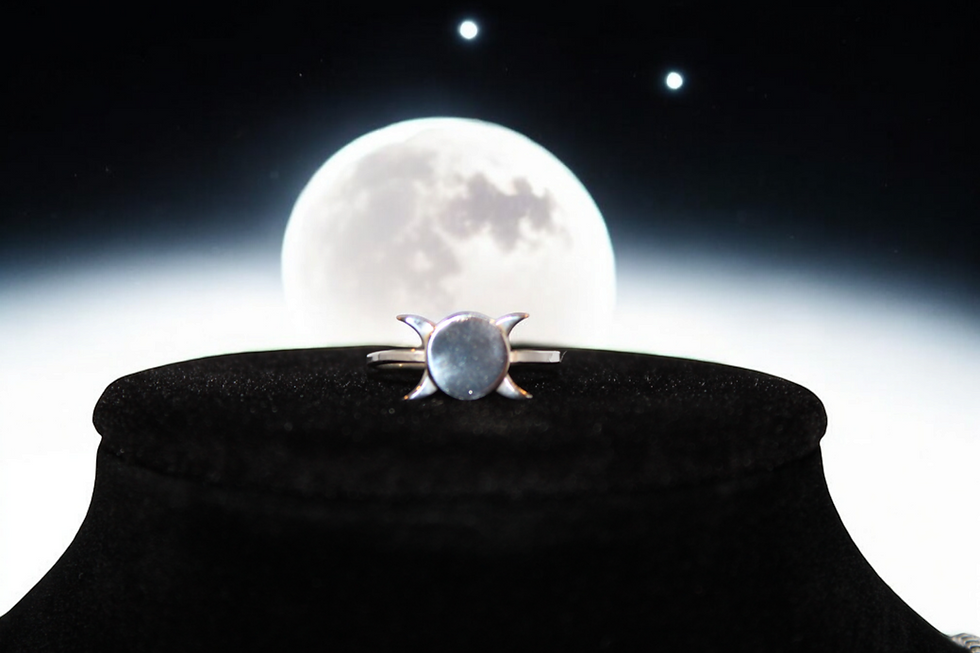 Thumbnail: Moon Phases, Sterling Silver 925 Ring