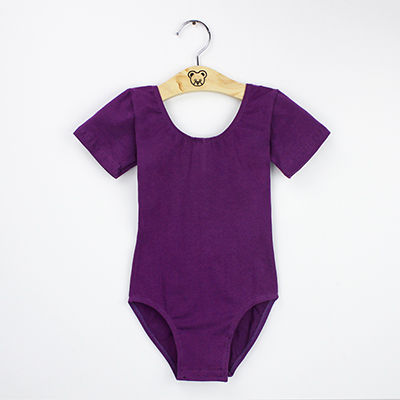 थंबनेल: Short Sleeve Kids Ballet Gymnastic Leotards Girls Cotton Dance Leotards