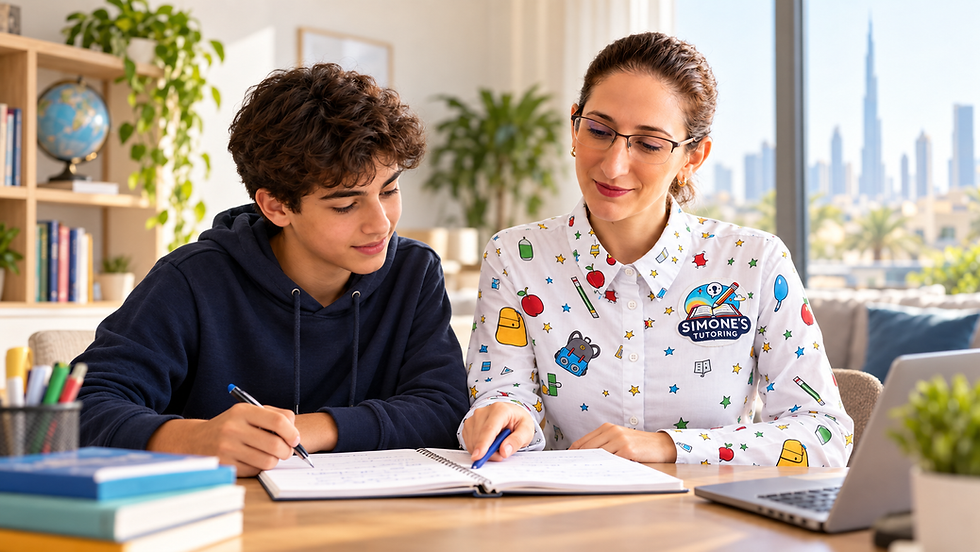 Simone guiding a student through Oxford admissions test preparation.
