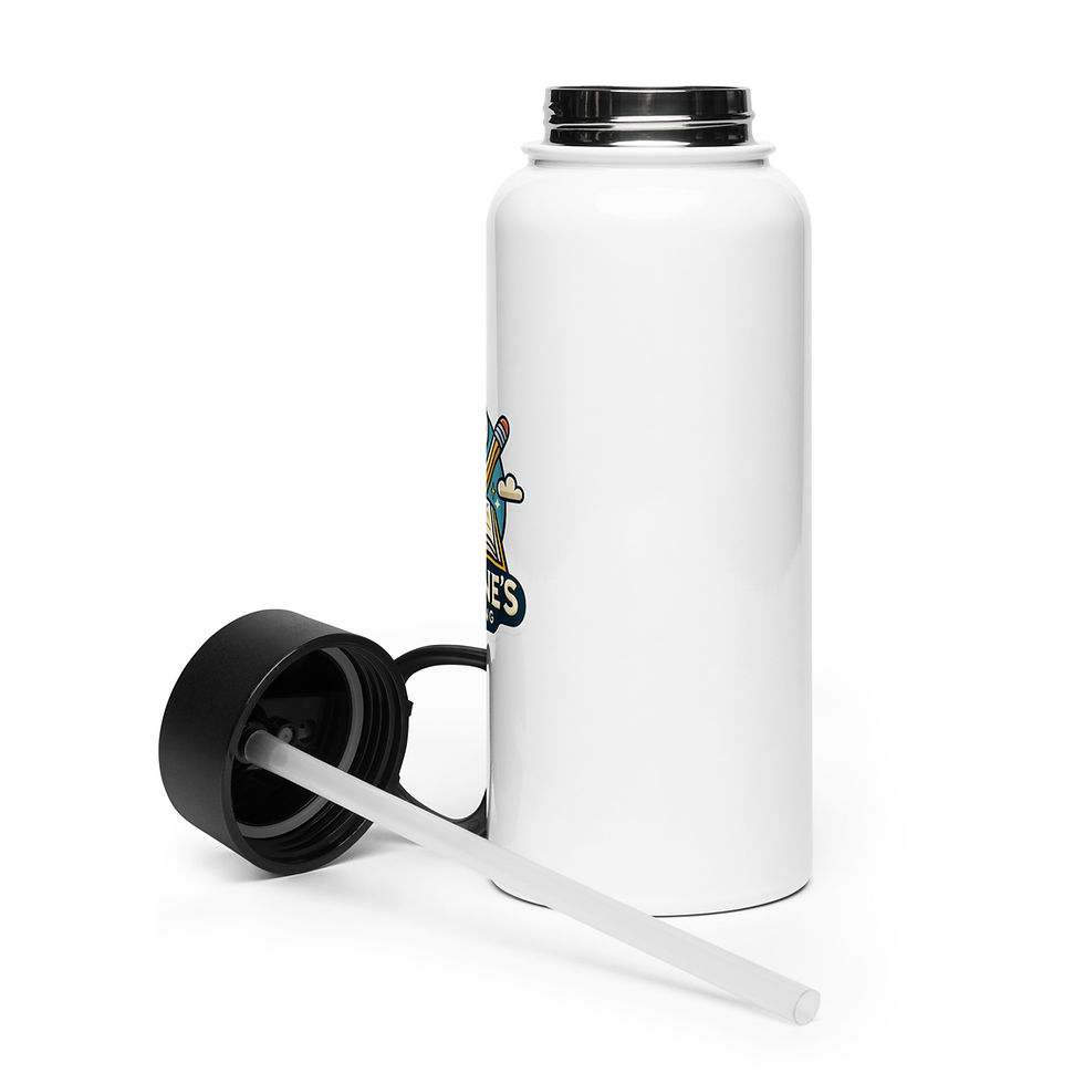 Miniatura: Stainless steel water bottle with a straw lid