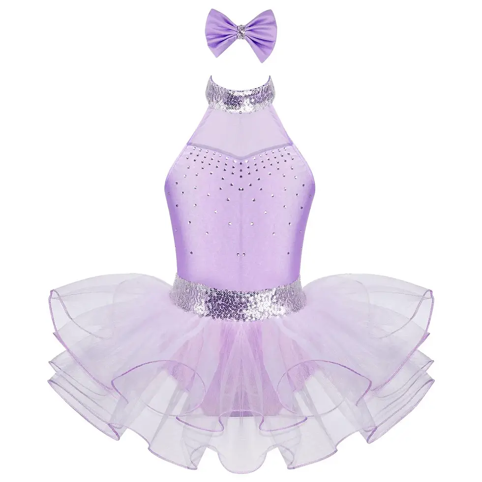 Thumbnail: Kids Girls Ballet Dance Dress Sequins Gymnastics Leotard