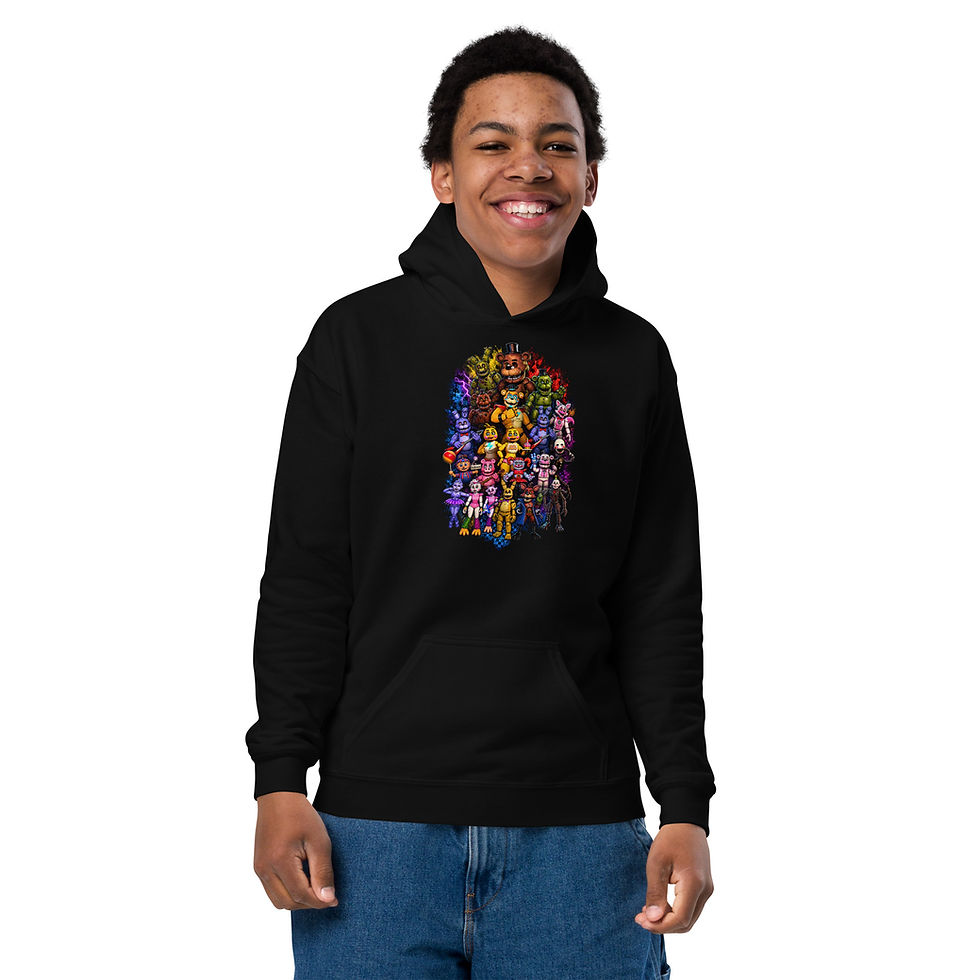 Küçük resim: FNAF Characters Youth Heavy Blend Hoodie | Gildan 18500B