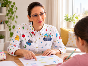 Simone Dahkoul helps a student plan study sessions around school breaks at the student’s home.