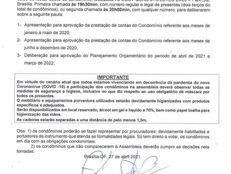 EDITAL DE CONVOCAÇÃO - AGO 11 DE MAIO DE 2021