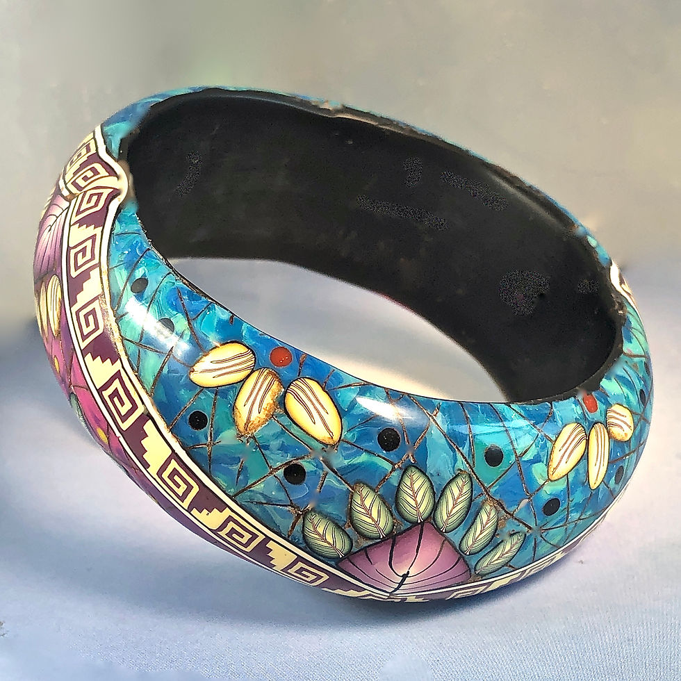 Turquoise/Sodalite ZigZag Bangle