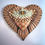 Thumbnail: Large Owl Heart Pendant - Orange/Cranberry