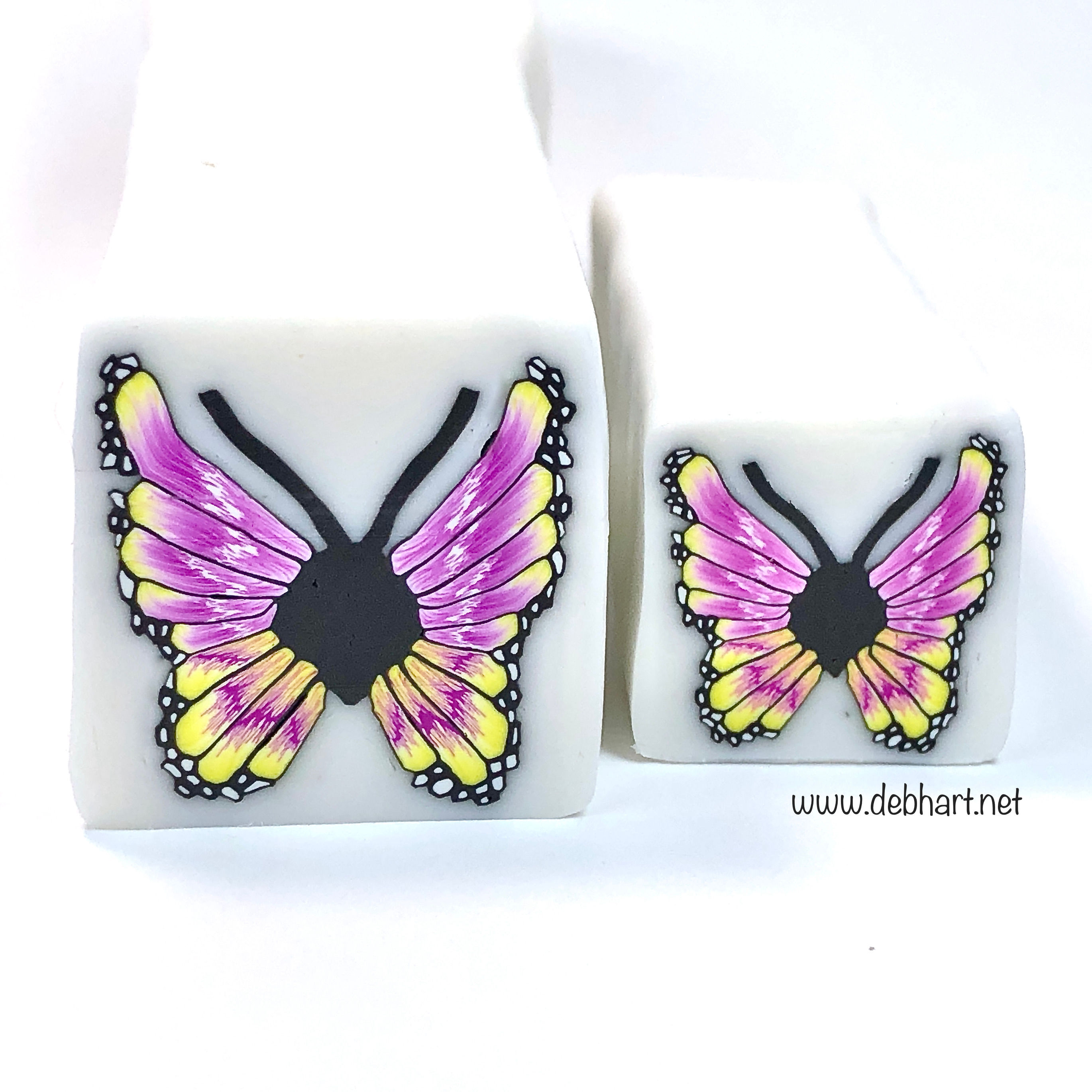 Butterfly cane - Magenta/Yellow