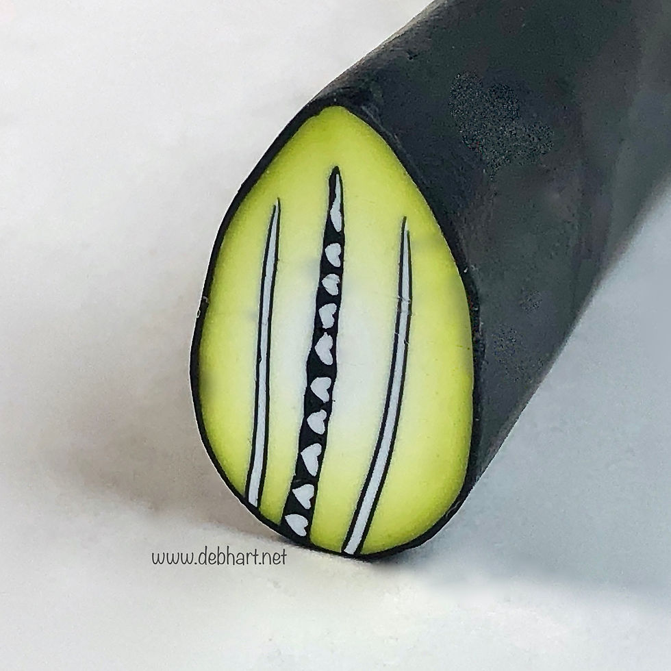 Thumbnail: Yellow Green/White Embellished Petal Cane