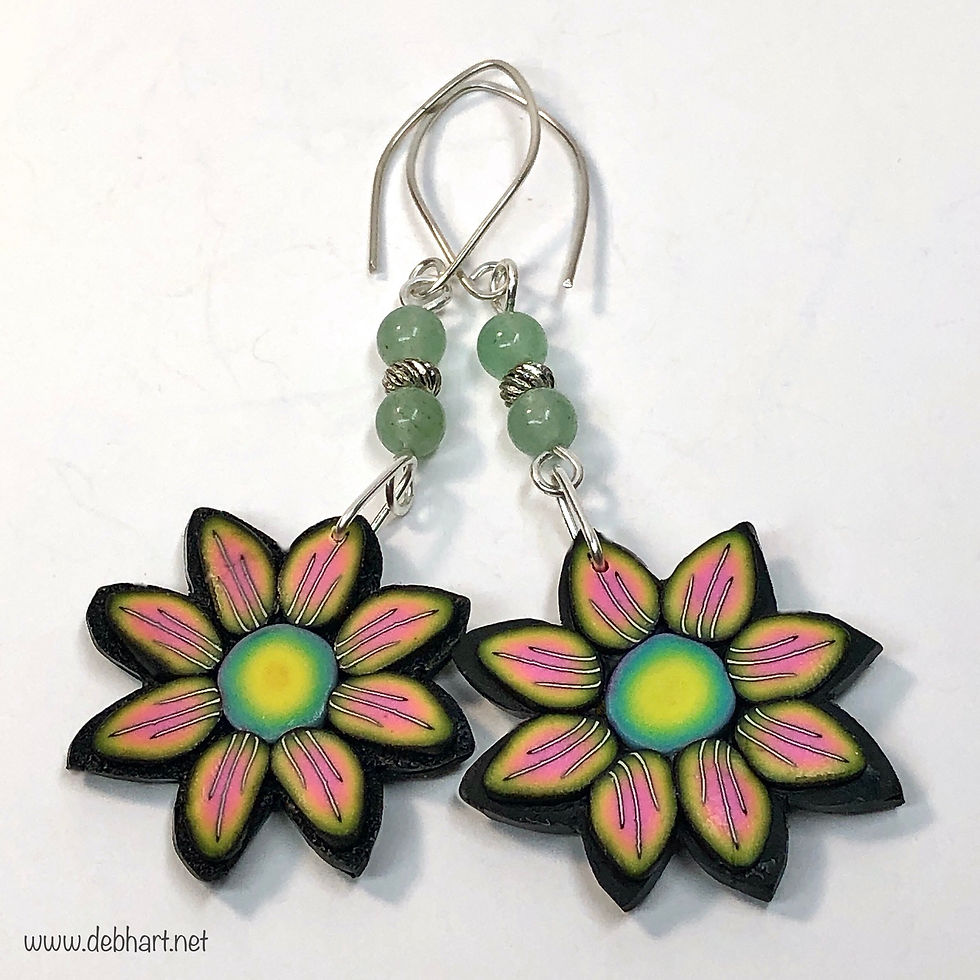 Thumbnail: Flower Power Earrings - Sunset/Grass