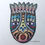 Thumbnail: Tribal Mask pin - denim/orange