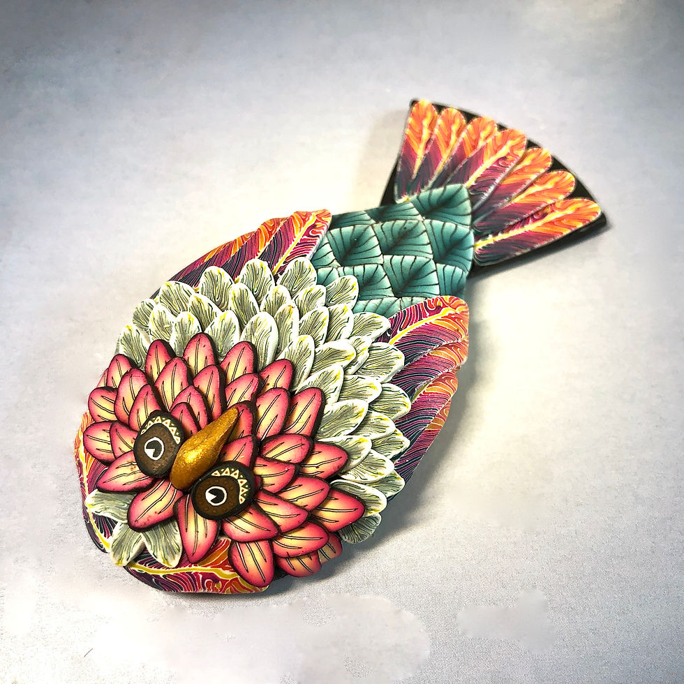 Thumbnail: Sitting Owl Pendant - Tropical Blend 2