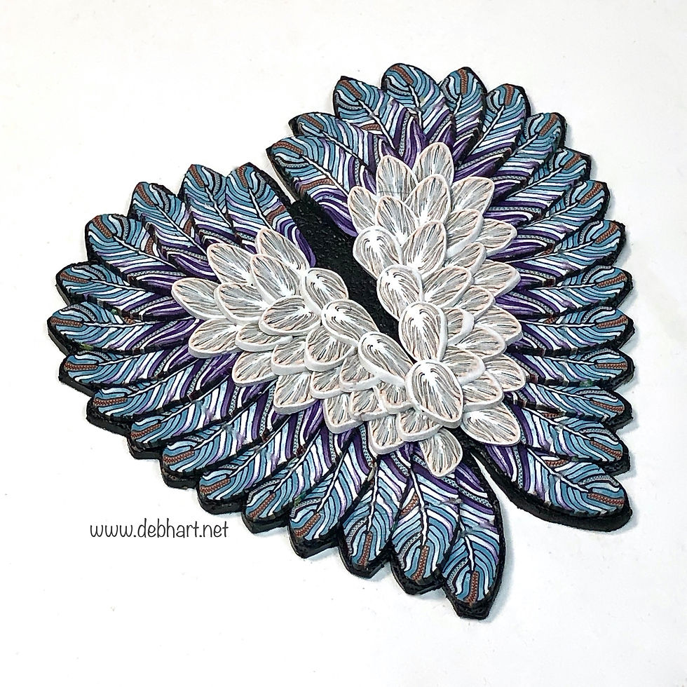 Angel Wing pin - blue/white
