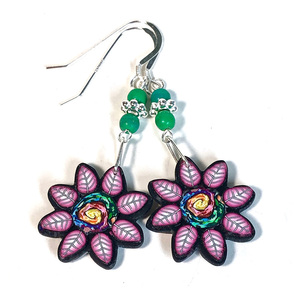 Thumbnail: Flower Power Earrings - Swirl/Pink