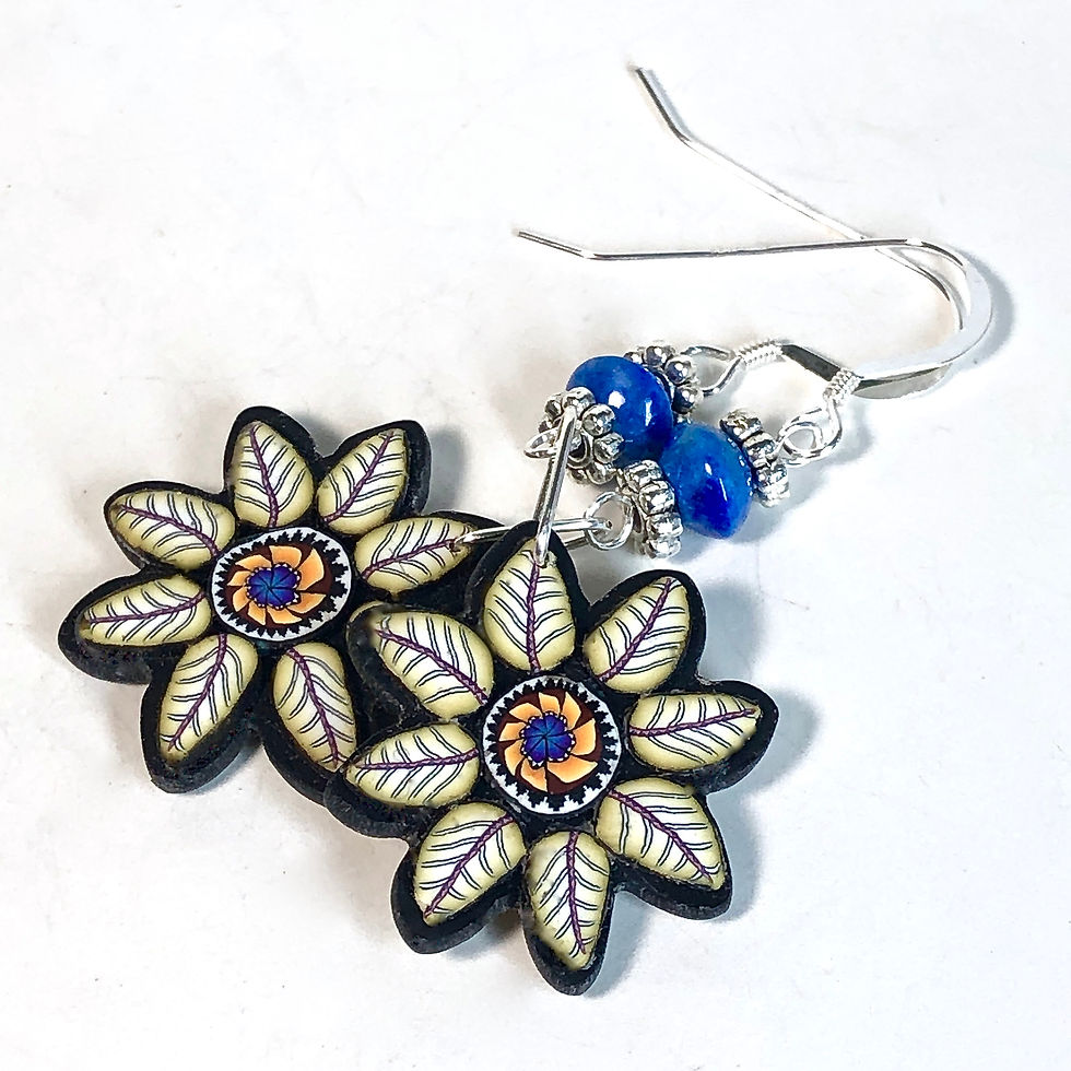 Thumbnail: Flower Power Earrings - Floral/Yellow