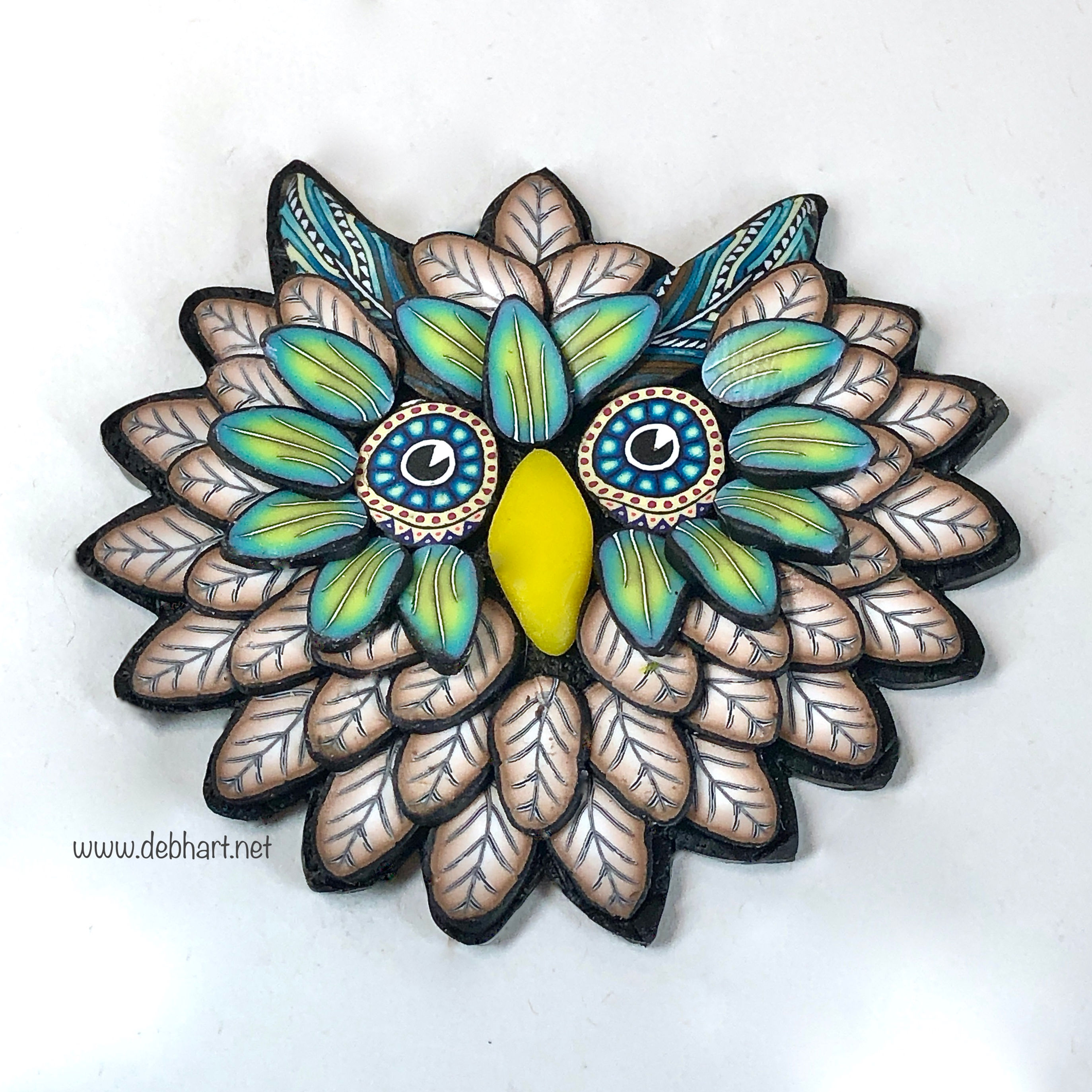 Owl Pin - Brown/Grass