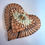 Thumbnail: Large Owl Heart Pendant - Orange/Cranberry