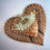 Thumbnail: Large Owl Heart Pendant - Orange/Cranberry
