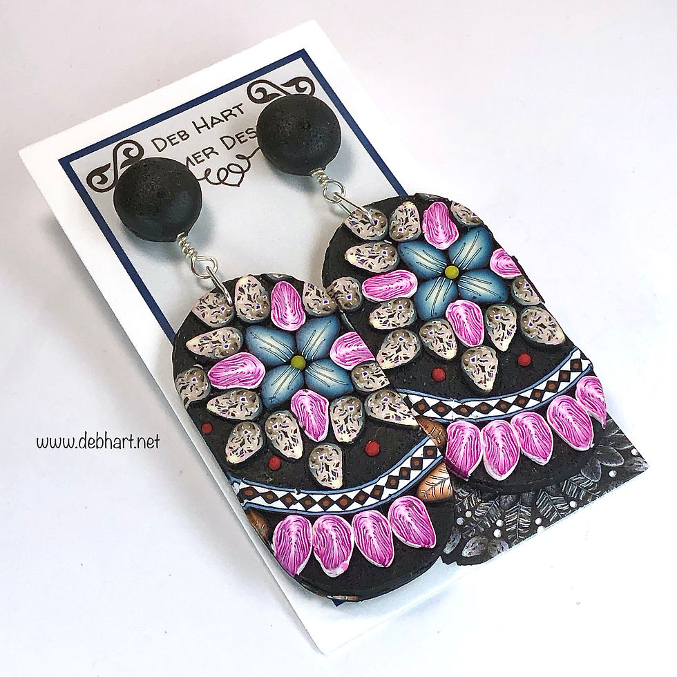 Thumbnail: Paisley Slab Earrings - Medium Oval