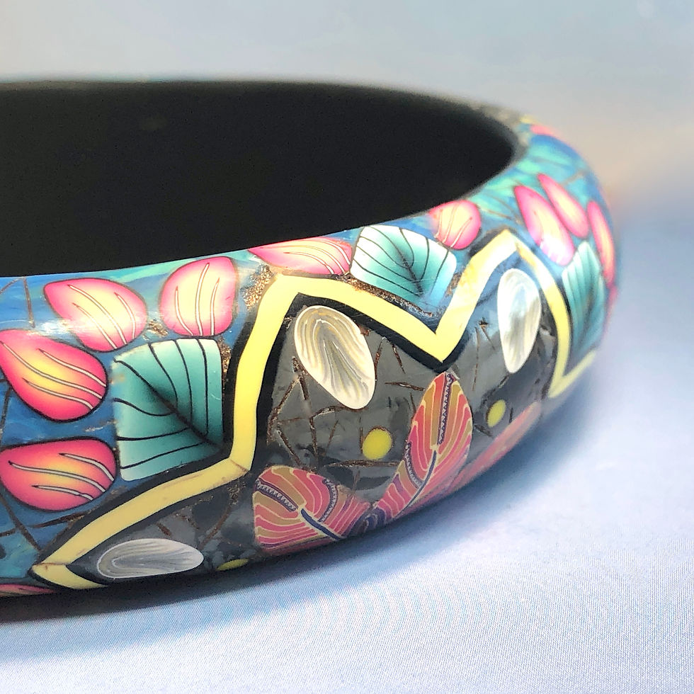 Marble/Turquoise Mandala Bangle