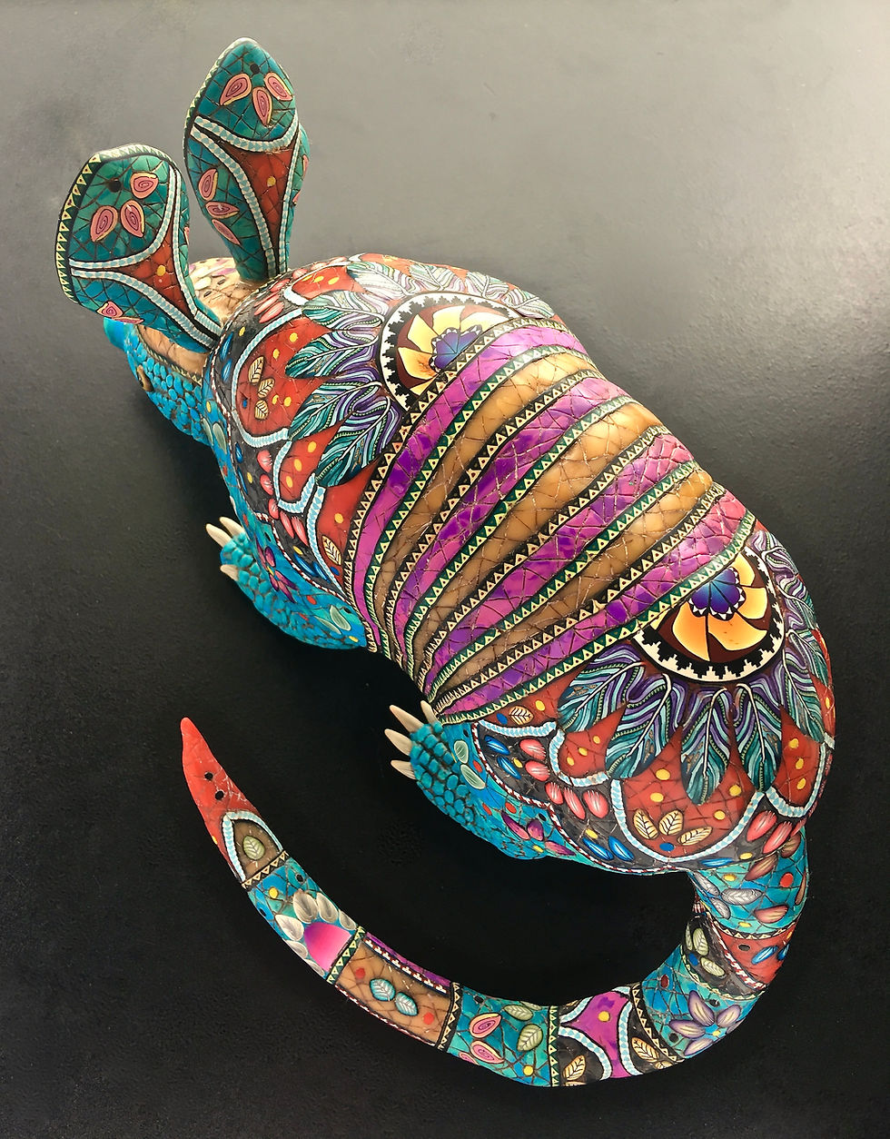 Caned Armadillo Sculpture