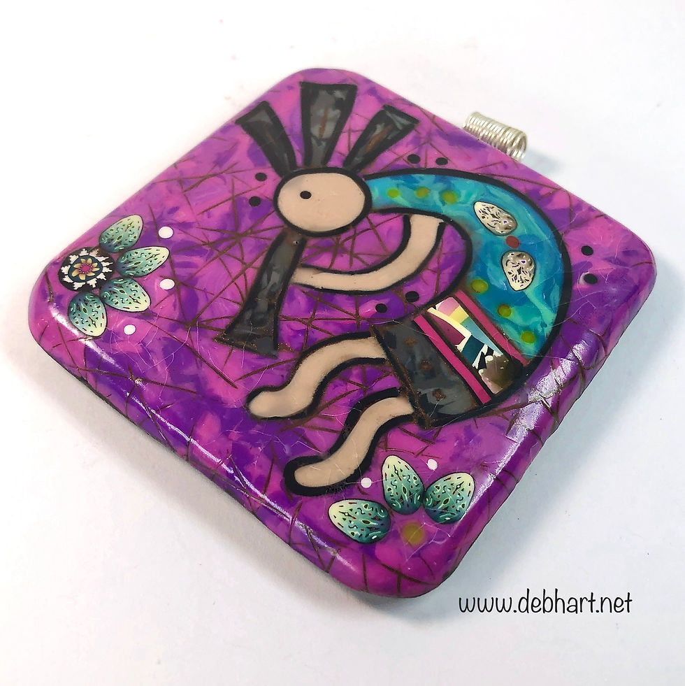 Thumbnail: Kokopelli Petroglyph Pendant - Purple Background