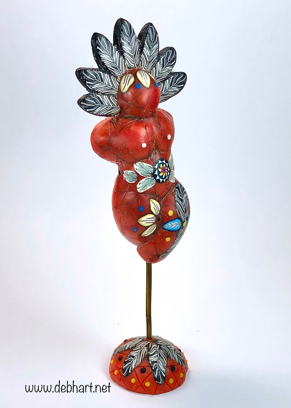 Thumbnail: "Sol Bearer " Small Gaia Statue - Red Coral