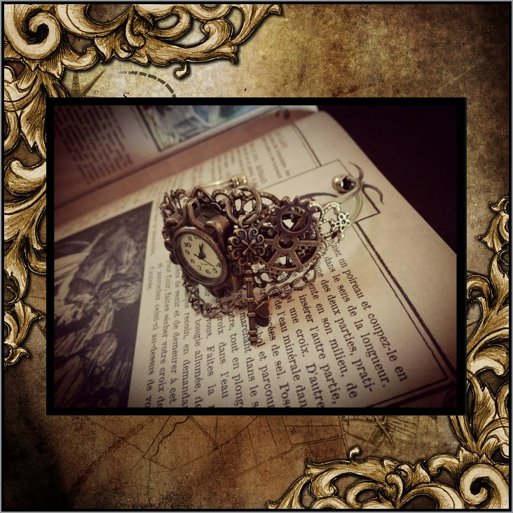 Miniature : Montre Manchette Acier Réglable Unique Steampunk Engrenage Rétro Vintage Cosplay