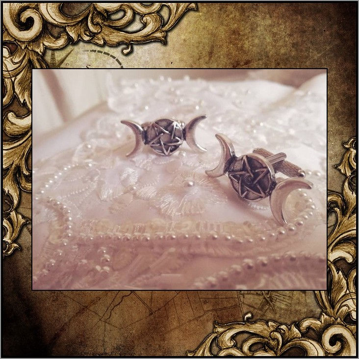 Miniature : Bouton de Manchette Homme Femme Pirate Engrenage Mécanisme Gothique Costume Lune