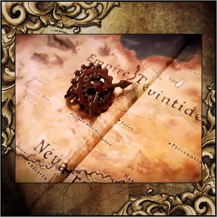 Miniature : Bague Steampunk Engrenage Mécanisme Flèche Horloge Strass Marron