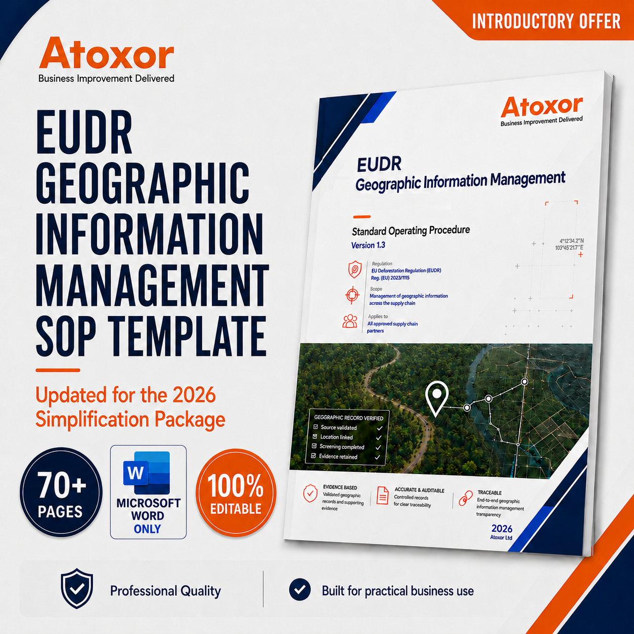 EUDR Geographic Information Management SOP Template | 2026 Updated (Word Doc)