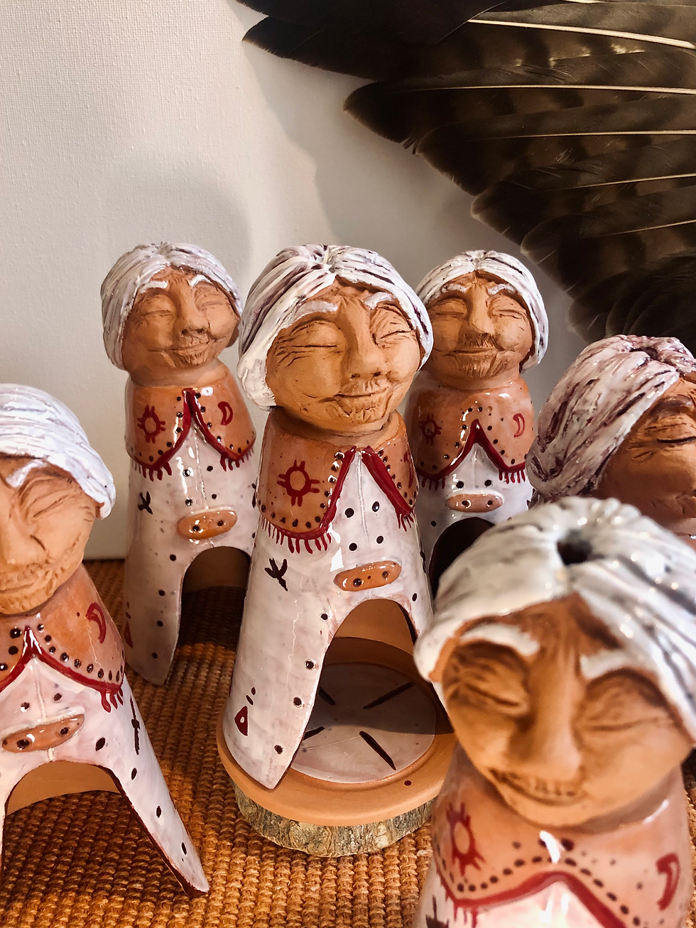 Miniatura: Grand-Mère Tipi - Sculpture totem - Outil de Fumigation