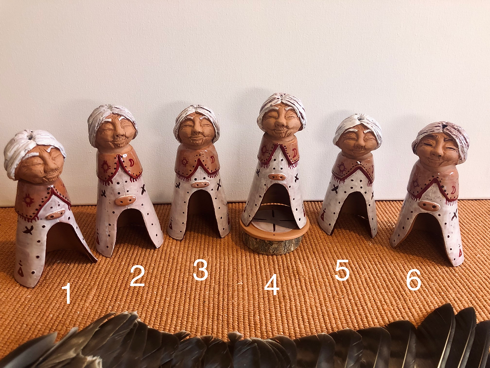 Miniatura: Grand-Mère Tipi - Sculpture totem - Outil de Fumigation