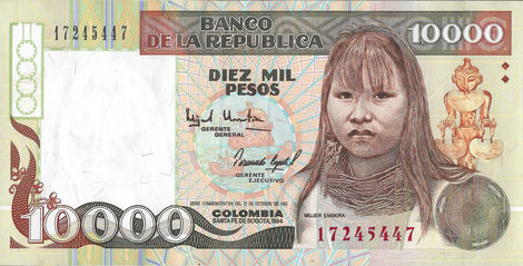 10.000 Pesos – 1994 – Colômbia 
