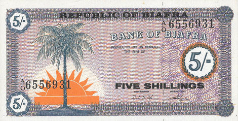 5 e 10 Shillings e 1 Pound – 1968-69 – Biafra
