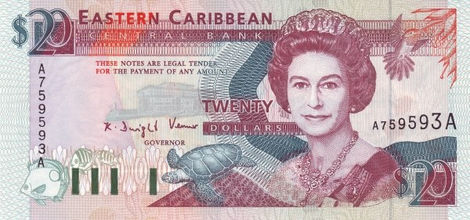 5 e 20 Dollars – 1993 – Antígua e Barbuda