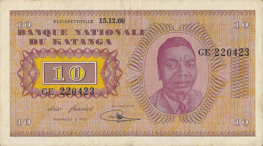 10 Francs – 1960 – Katanga