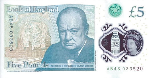 5 Pounds – 2015 – Grã Bretanha