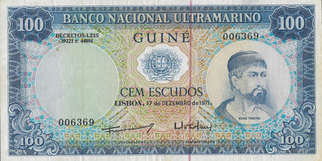 100 Escudos – 1971 – Guiné Portuguesa
