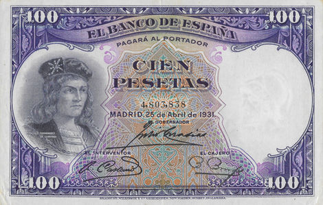 100 Pesetas – 1931 – Espanha