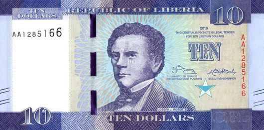 10 Dollars – 2016 – Libéria
