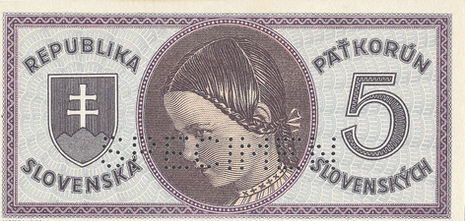 5 Korun Slovenskych – 1945 – Eslováquia