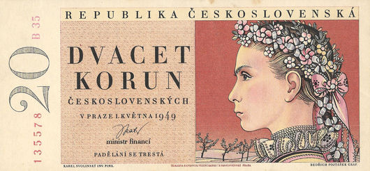 20 Korun Ceskoslovenskych – 1949 – Checoslováquia