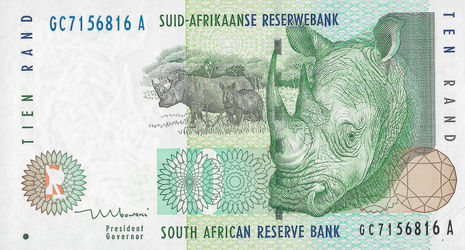 10 Rands – 2005 – África do Sul 200 Rands – 2012 – África do Sul 20 Shillingi – 1975 – Quênia