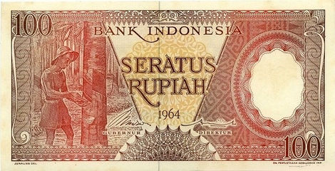 100 Rupiah– 1964 – Indonésia