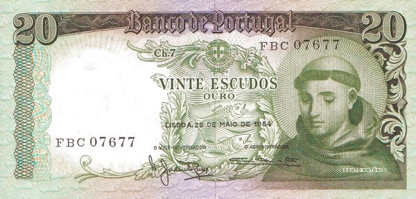 20 Escudos– 1964 – Portugal