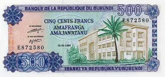 500 Francs/Amafranga – 1980 – Burundi